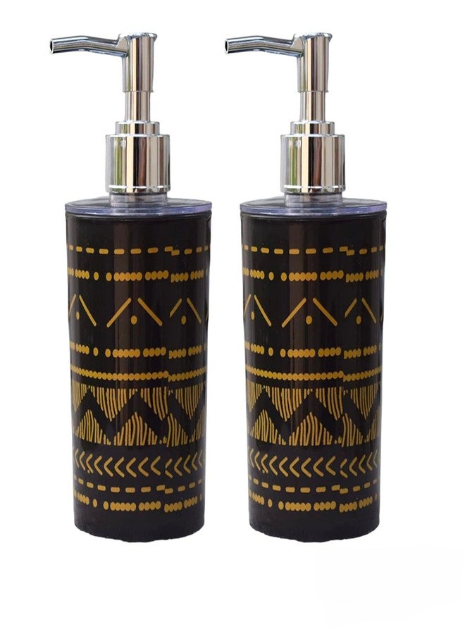 NISHWARE soap Dispenser Bottle Set with Pump for handwash in Bathroom, Kitchen,Sink Comes with Black Plastic Body and Chrome Finish top (Design as per Availability) (Pack of 3) - Image 4